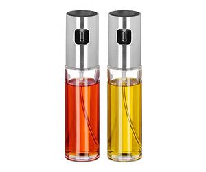 Relaxdays Nebulizzatore Olio e Aceto, Set da 2 Dispenser da 100 ml l’Uno, Cucinare, Infornare e Grigliare, Trasparente