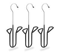 Relaxdays, Nere Set da 3 Grucce, Supporto con Rivestimento Antiscivolo, per Tutte Le Scarpe, HLP 33,5x14x4 cm, Ferro, 3 pz