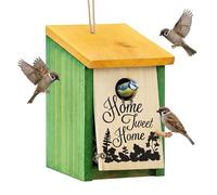 Relaxdays Nido Artificiale Uccellini Home Tweet Home Legno, da Appendere Decorativo HLP: 21,5 x 12 x 15,2 cm Rosso Verde