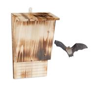Relaxdays Rifugio per pipistrelli Bat Box XL – Legno 37x22x12,5 cm Marrone con gancio