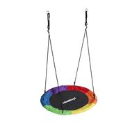 Relaxdays Nido sospeso Rotondo Ø 100 cm, Cuscino, Maniglie, Regolabile, Esterno, Max 100 kg, Multicolore, 175x100x100 cm