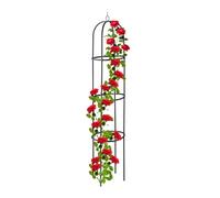 Relaxdays Obelisco per Rampicanti, Alto 190 cm, Graticolato per Piante, Rose, Edere Accessori da Giardino, Metallo, Nero, Acciaio, H x D 190 x 40 cm