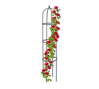 Relaxdays Obelisco per Rampicanti, Alto 188 cm, Graticolato per Piante, Rose, Edere Accessori da Giardino, Verde Scuro, Acciaio, H x D: 188 x 40 cm