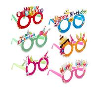 Relaxdays Occhiali da Festa “Happy Birthday”, Set da 6 pz., Divertenti, per Compleanno, per Adulti & Bambini, colorati