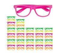 Relaxdays Occhiali da Festa, Set 24 pz., Accessori Carnevale & Feste a Tema, Neon, Taglia Unica, 4,5x14,5x15 cm, colorati