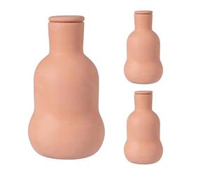 Relaxdays Ollas, Set 3 pz, 500 ml, Terracotta, irrigazione radicale per aiuole Rialzate e Serre, Risparmio d'Acqua