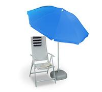 Relaxdays, Ombrellone da Giardino, Spiaggia, 8 Stecche, inclinabile Unisex Adulto, Blu, Ø 180 cm