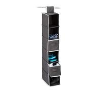 Relaxdays Organizer Armadio per Stoffa, 6 Scomparti, 2 Cassetti, Scaffale da Appendere; 82 x 14,4 x 30 cm, Antracite