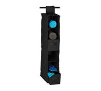 Relaxdays Organizer Armadio per Stoffa, 6 Scomparti, 2 Cassetti, Scaffale da Appendere; 82 x 14,4 x 30 cm, Nero