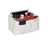 relaxdays Organizer Borsa in Feltro, a Scomparti, Borsetta Rimovibile, Bag Donna, Misure S, Bianco