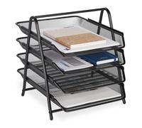 Relaxdays Organizer con 4 vassoi portadocumenti