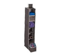 Relaxdays Organizer da Armadio, 7 Scomparti, 106x16,5x31 cm, Grigio | Divisore Interno in Stoffa da Appendere, 2 Cassetti