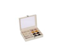 Relaxdays Porta Occhiali Multiplo, Scatola per 8 Paia, Cofanetto Espositore con Cassetti, HLP: 8,5x33,5x24,5 cm, Bianco