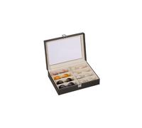 Relaxdays Porta Occhiali Multiplo, Scatola per 8 Paia, Cofanetto Espositore con Cassetti, HLP: 8,5x33,5x24,5 cm, Nero
