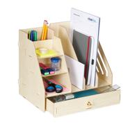 Relaxdays Organizer da tavolino con portadocumenti