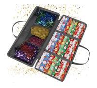 Relaxdays Organizer Carta Regalo con Zip, Manici e 3 Tasche, 34x82x13 cm, Grigia