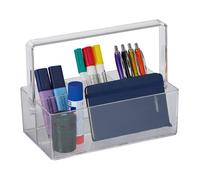 Relaxdays Organizer trasparente con manico