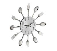Orologio da cucina 31 cm Argento Orologio da parete con posate Silenzioso