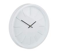 relaxdays Orologio da Parete, Decorazione, Moderno, Analogico, Salotto, Camera da Letto, Cucina, Sala, Ø 35 cm, Bianco