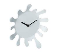 Orologio parete 25 x 22,5 cm senza numeri lancette nere muro analogico bianco