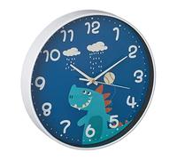 Relaxdays Orologio da Parete per Bambini e Bambine, Tema Dinosauro, Analogico, Ø 30 cm, Muro Cameretta Ragazzi, Colorato