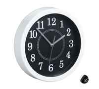 Relaxdays Orologio da Parete, Rotondo, da Appendere al Muro, Design Classico, a Batteria, Bianco, Ø 20 cm