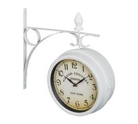 Orologio bifacciale in stile stazione ferroviaria 1 kg Bianco 20 cm