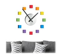 Orologio da parete adesivo DIY grande multicolore 3D da muro design moderno XXL