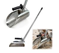Relaxdays pala per metal detector, acciaio inox, asta lunga, argento | setaccio spiaggia