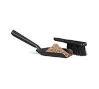 Relaxdays Paletta e Scopetta, 41 cm, Acciaio, Set Accessori Pulizia Casa, Pala Raccogli Cenere Camino, Nero