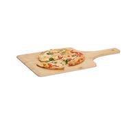 Relaxdays Paletta per pizza in bambù 50 x 30 cm vassoio pizza angoli arrotondati con manico pala per pane beige