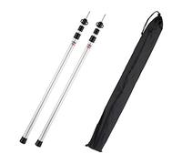 Relaxdays Pali Telescopici per Tende da Campeggio, Set da 2, Aste Regolabili in Altezza da 93 a 230 cm, Argentato