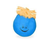 Relaxdays Palla Antistress 6 cm, con Smorfia e Capelli, Palla Morbida per Bambini, Adulti, in Diversi Colori