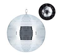 Relaxdays Palla da Discoteca, da Appendere, a Soffitto, Maxi Stratosfera, Specchiata, Compleanni, Ø 30cm, Argento