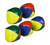 Relaxdays Palline da Giocoleria, Set da 5, per Principianti e Professionisti, per Bambini e Adulti, Ø 65 mm, Colorate, Sabbia