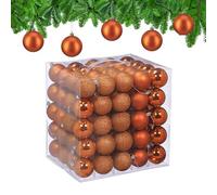 Relaxdays Palline di Natale, Set 100 Palle Albero, Addobbi Natalizi, ∅ 6 cm, in Plastica Opaca, Lucida, Glitter, Arancio