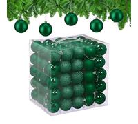 Relaxdays Palline di Natale, Set 100 Palle Albero, Addobbi Natalizi, ∅ 6 cm, in Plastica Opaca, Lucida, Glitter, Verde
