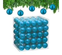 Relaxdays Palline di Natale, Set 100 Palle Albero, Addobbi Natalizi, ∅ 6 cm, Sfere in Plastica Design Opaco, Petrolio