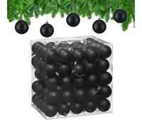 Relaxdays Palline di Natale, Set 100 Palle Albero, Addobbi Natalizi, ∅ 6 cm, Sfere in Plastica Design Opaco, Nero