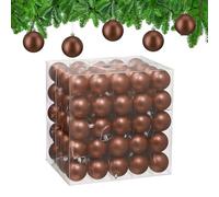 Relaxdays Palline di Natale, Set 100 Palle Albero, Addobbi Natalizi, ∅ 6 cm, Sfere in Plastica Design Opaco, Marrone