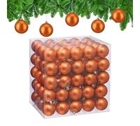 Relaxdays Palline di Natale, Set 100 Palle Albero, Addobbi Natalizi, ∅ 6 cm, Sfere in Plastica Design Opaco, Arancione