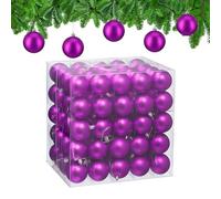 Relaxdays Palline di Natale, Set 100 Palle Albero, Addobbi Natalizi, ∅ 6 cm, Sfere in Plastica Design Opaco, Fucsia