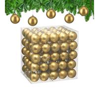 Relaxdays Palline di Natale, Set 100 Palle Albero, Addobbi Natalizi, ∅ 6 cm, Sfere in Plastica Design Opaco, Dorate