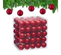 Relaxdays Palline di Natale, Set 100 Palle Albero, Addobbi Natalizi, ∅ 6 cm, Sfere in Plastica Design Opaco, Rosso