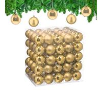 Relaxdays Palline di Natale, Set 100 Palle Albero, Addobbi Natalizi, ∅ 6 cm, Sfere in Plastica Opaca e Lucida, Dorate