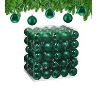 Relaxdays Palline di Natale, Set 100 Palle Albero, Addobbi Natalizi, ∅ 6 cm, Sfere in Plastica Opaca e Lucida, Verde