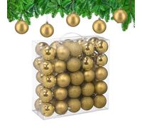 Relaxdays Palline di Natale, Set 50 Palle Albero, Addobbi Natalizi, ∅ 6 cm, in Plastica Opaca, Lucida, Glitter, Oro