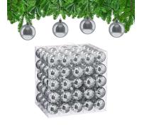 Relaxdays Palline di Natale, Set da 100 Palle Albero, Addobbi Natalizi, ∅ 6 cm, Sfere in Plastica Lucida, Argentate