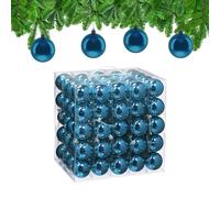 Relaxdays Palline di Natale, Set da 100 Palle Albero, Addobbi Natalizi, ∅ 6 cm, Sfere in Plastica Lucida, Blu Petrolio