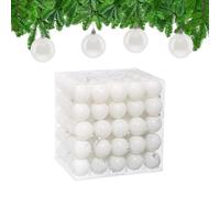 Relaxdays Palline di Natale, Set da 100 Palle Albero, Addobbi Natalizi, ∅ 6 cm, Sfere in Plastica Lucida, Bianco